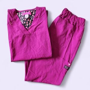 Betsey Johnson Scrub Set - Berry